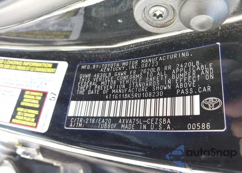 2024 Toyota Camry Se from USA, damaged, VIN 4T1G11BK5RU108230